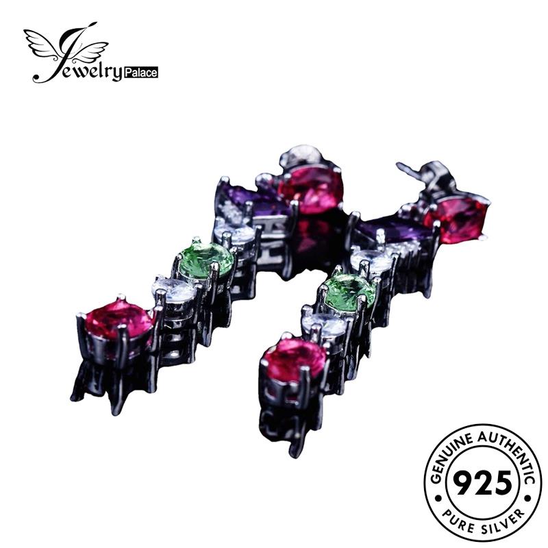 Jewelrypalace Anting Amethyst925 Wanita Perak Tusuk Geometri Original E1106