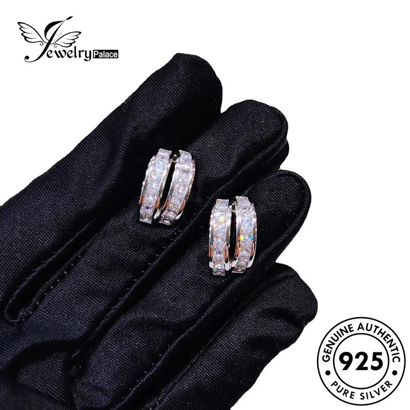 Jewelrypalace925 Anting Ganda Asli Wanita Lapis Berlian Silver Moissanite Stud E1164