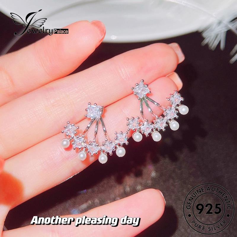Jewelrypalace925 Stud Wanita Berlian Moissanite Anting Asli Rok Perak Little E1231