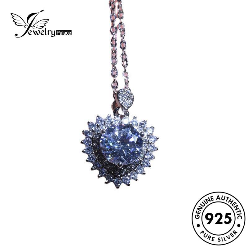 Jewelrypalace Perak925 Moissanite Wanita Berlian Simple Love Kalung Asli N318