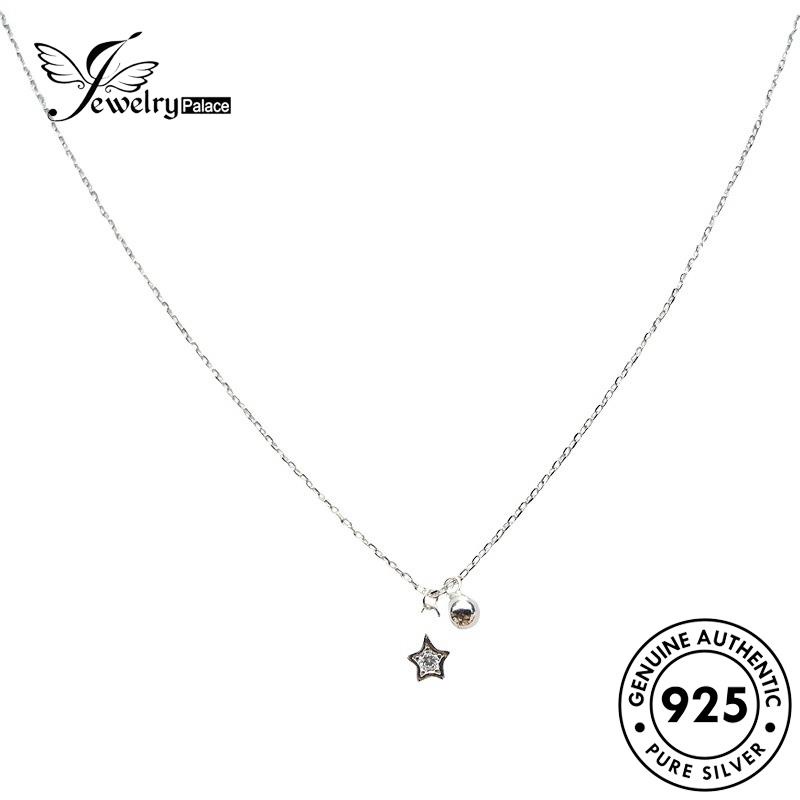 Jewelrypalace Perak Wanita Berujung Lima Fashion Bintang Asli Berlian Kalung Moissanite925 N362