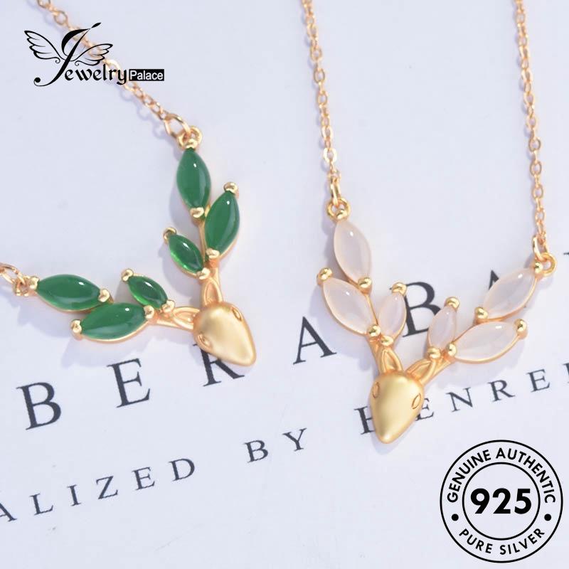 Jewelrypalace Fashion Giok Asli925 Fawn Kalung Perak Wanita N458