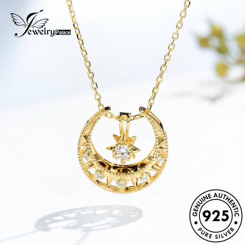 Jewelrypalace Moissanite Wanita Kalung Berlian Bulan Fashion Asli925 Perak N1078