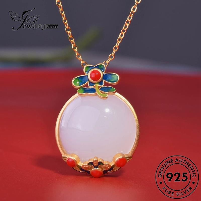 Jewelrypalace Perak Giok Kreatif925 Wanita Kalung Lingkaran Asli N975