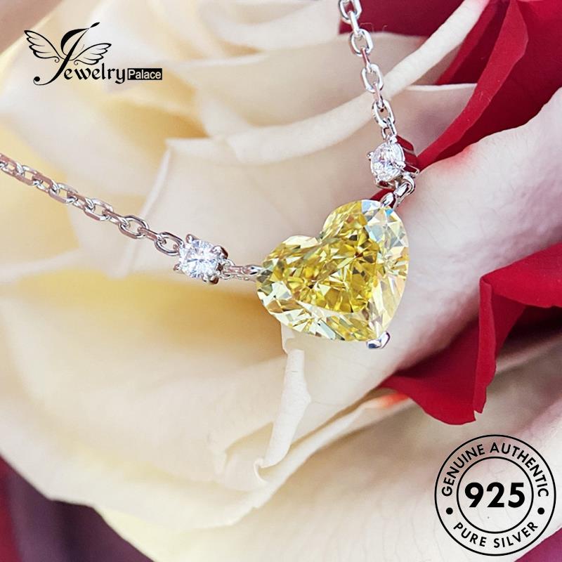 Jewelrypalace Love Asli Kalung Citrine Fashion Wanita925 Perak N978