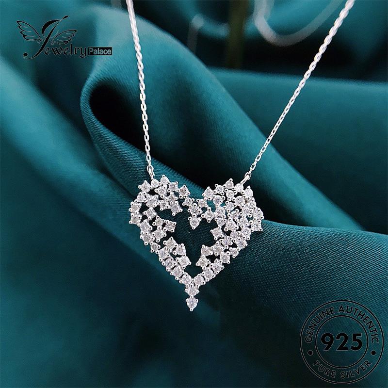 Jewelrypalace Moissanite Perak Love925 Kalung Berlian Asli Fashion Wanita N983