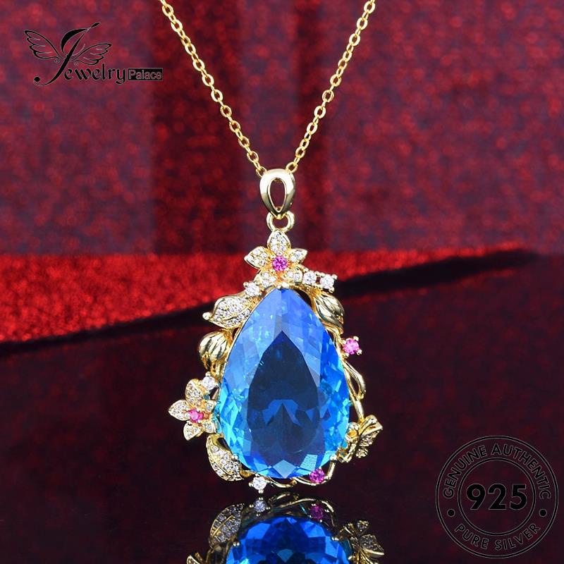 Jewelrypalace Original Kalung Tetes Perak Air Creative925 Wanita Citrine N1167