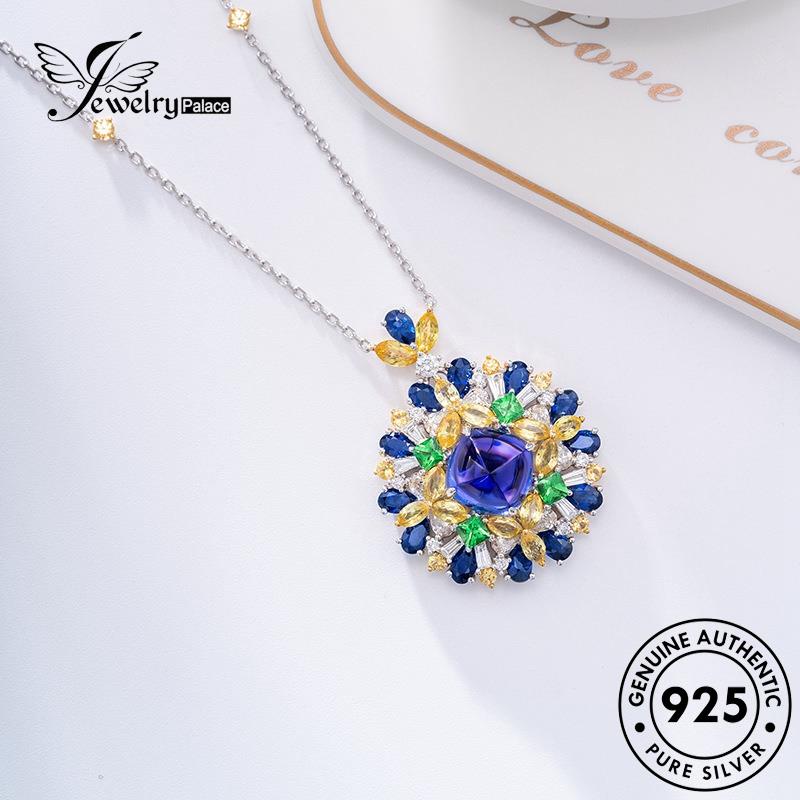 Jewelrypalace Bulat Fashion Kalung Perak Asli925 Safir Wanita N1168