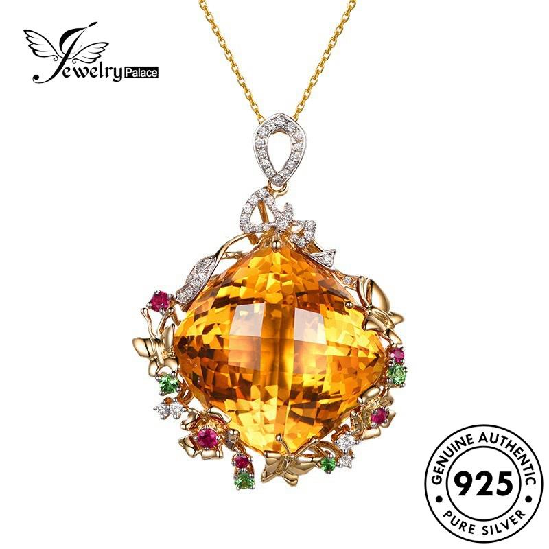 Jewelrypalace Fashion Asli Wanita Kalung Citrine Perak925 N1182