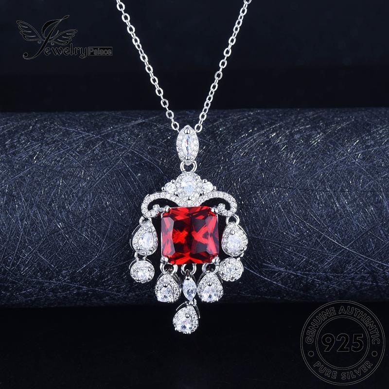 Jewelrypalace Asli Wanita925 Kalung Kristal Kreatif Perak Emerald N1189