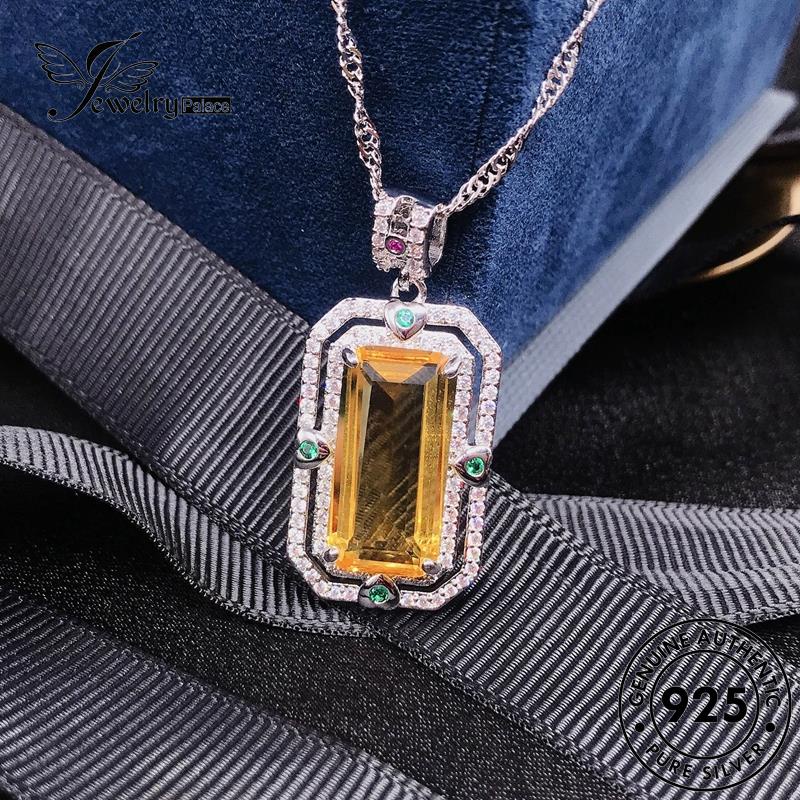 Jewelrypalace Kalung Fashion Perak Strip Citrine Asli Wanita925 N1196