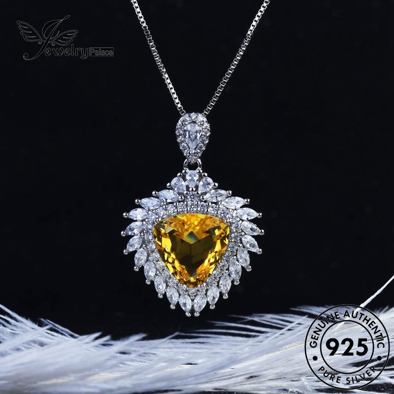 Jewelrypalace Kalung Mewah Wanita Asli Citrine Perak925 N1244