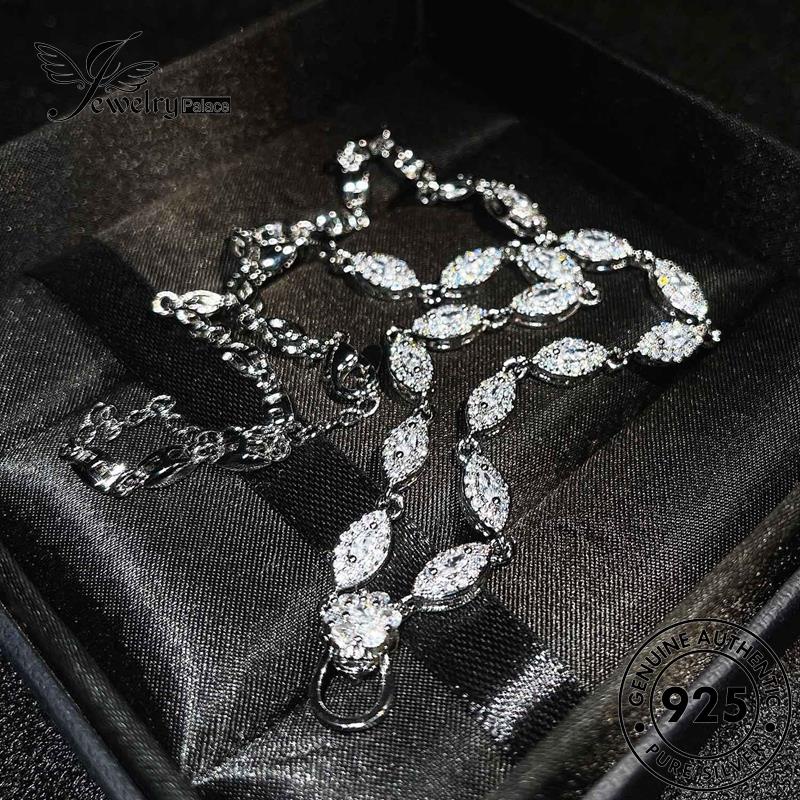 Tempat Perhiasan Wanita Moissanite Full Perak Asli925 Kalung Berlian Diamond N1252