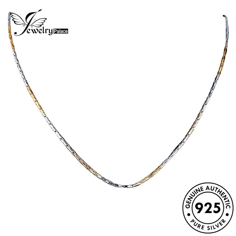 Jewelrypalace Kalung Asli Wanita Simple925 Dua Warna Silver N1361