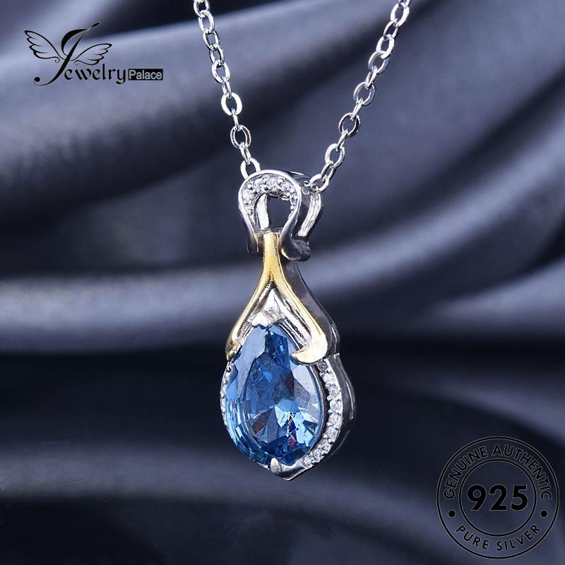 Jewelrypalace Kalung Perak Fashion925 Safir Asli Wanita Tears N1543