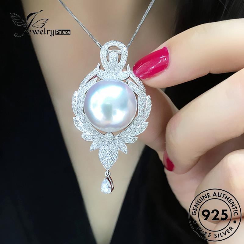 Jewelrypalace Kalung Emas Mutiara Asli925 Wanita Perak Mewah N1399