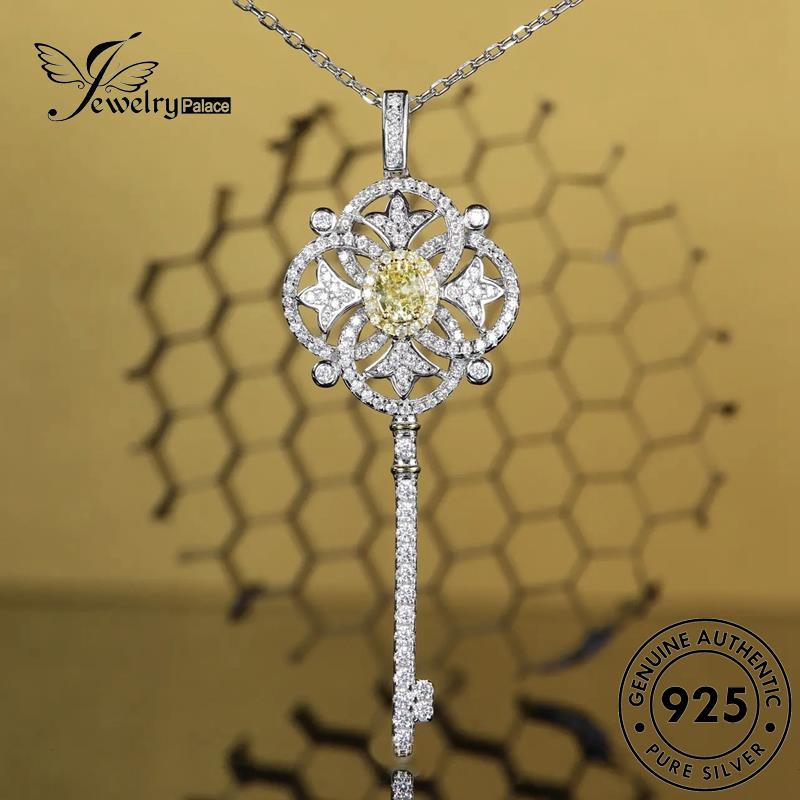 Jewelrypalace Citrine Fashion Wanita Perak Asli Kalung Kunci925 N1403