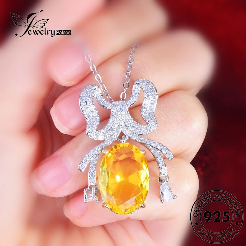 Jewelrypalace925asli Busur Kalung Wanita Indah Citrine Perak N1412