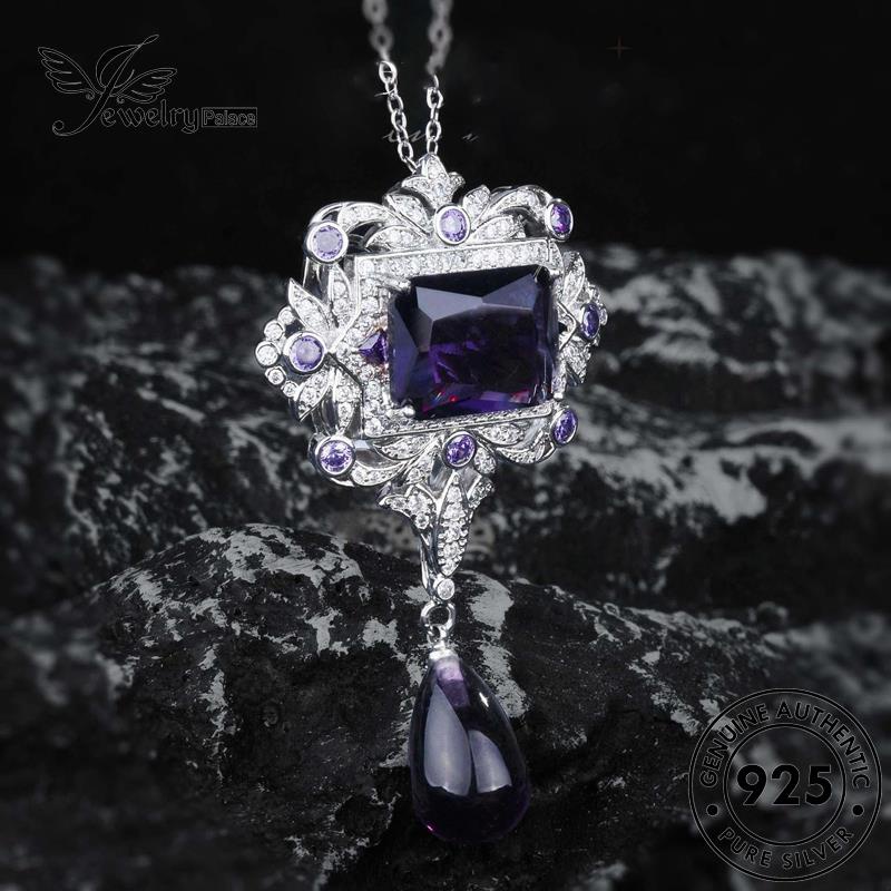 Jewelrypalace Amethyst Perak925 Kalung Drop Elegant Wanita Asli N1566
