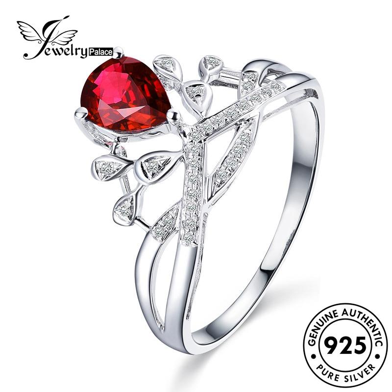 JEWELRYPALACE Silver Shape 925 Wanita Nikah Asli Pear Silver Diamond Kawin Original Perak Sterling Murni Cincin korea Fashionable Moissanite Aksesori Perhiasan R20