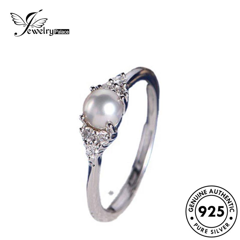 JEWELRYPALACE Sterling Nikah Asli Wanita korea Murni 925 Cincin Silver Perak Pearl Gold Original Silver Kawin Fashion Perhiasan Aksesori R106