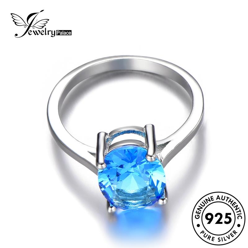 JEWELRYPALACE Sapphire Asli Oval Perak Nikah Sterling Perhiasan Cincin Aksesori Original 925 Vintage korea Silver Wanita Silver Murni Kawin R301