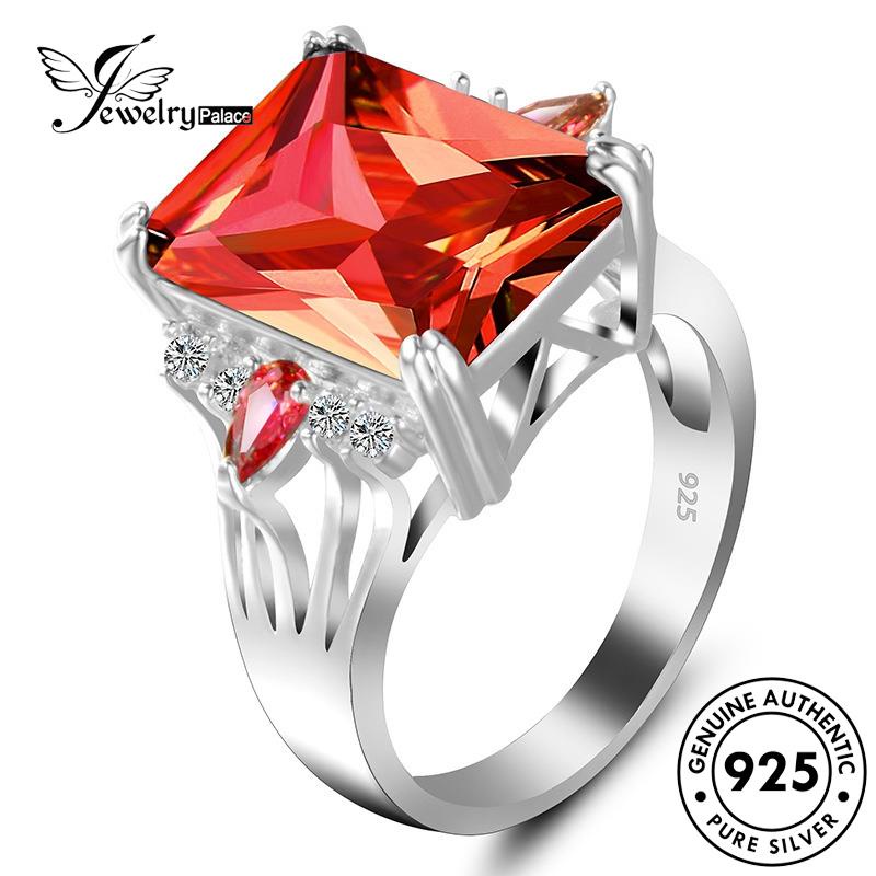 JEWELRYPALACE korea Original Personality Citrine Kawin Nikah Cincin Perak Asli 925 Perhiasan Murni Square Aksesori Silver Wanita Sterling Silver R448