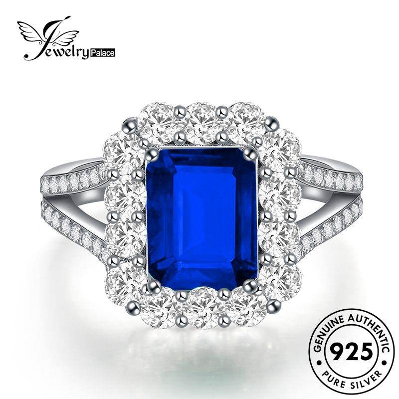 Jewelrypalace Asli Kotak925 Wanita Cincin Perak Klasik Zamrud R468