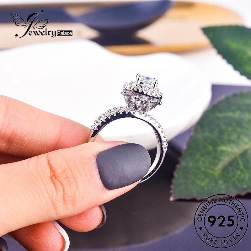 JEWELRYPALACE Murni Shape Diamond Kawin korea Nikah Moissanite Silver Asli Silver Original Aksesori Wanita Sterling Perhiasan Personality Cincin Drop Perak 925 R1031