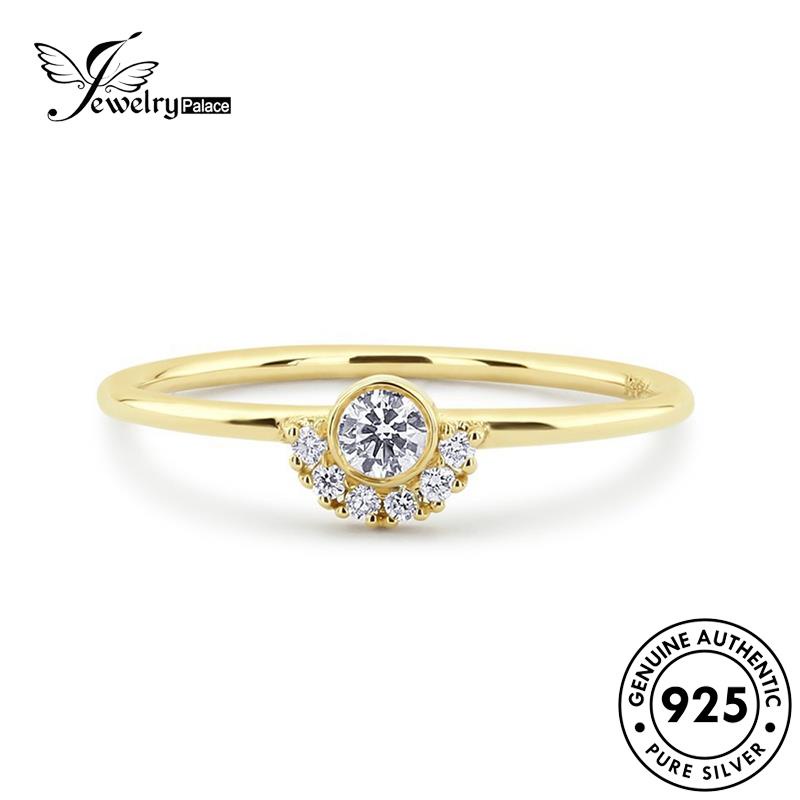 JEWELRYPALACE Perhiasan Murni Wanita Cincin Asli Nikah Original Silver Perak Sterling 925 Moissanite korea Creative Diamond Gold Kawin Silver Aksesori Crown R892