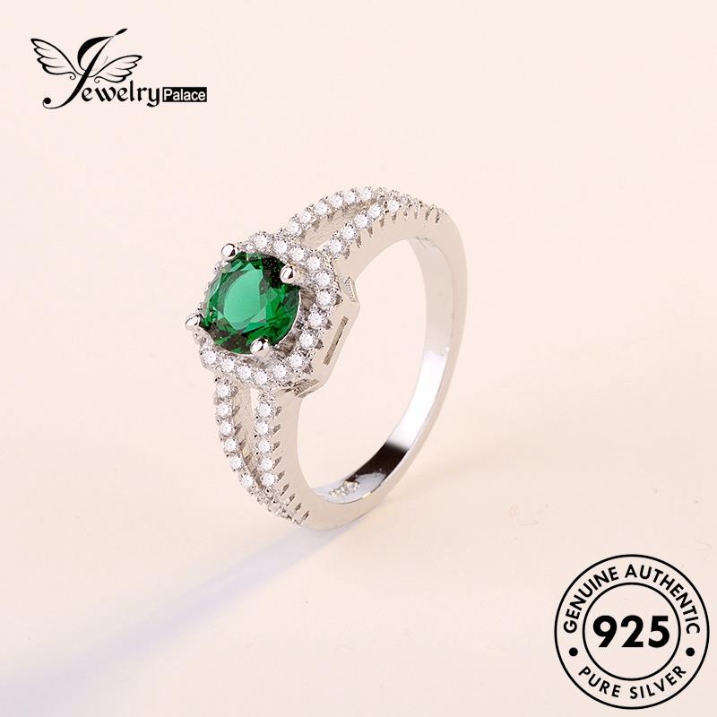 JEWELRYPALACE Silver Nikah Perak Sterling Aksesori Wanita Silver korea Classic 925 Cincin Perhiasan Original Murni Kawin Citrine Square Asli R1108