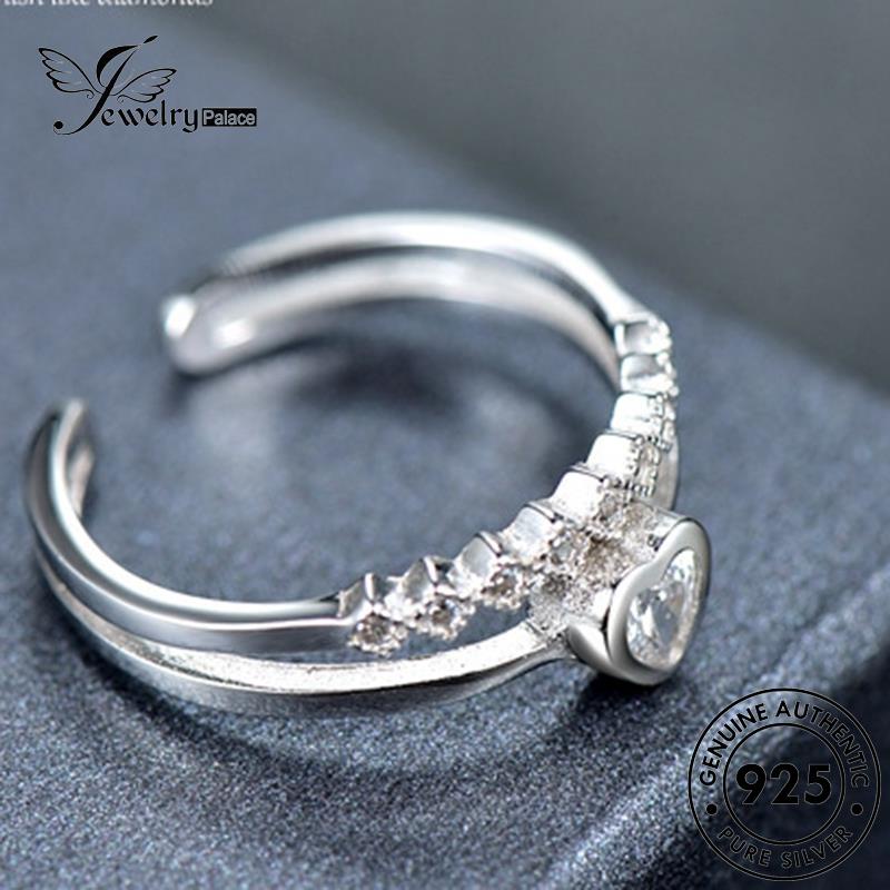 JEWELRYPALACE Simple Silver Aksesori Perak Nikah Wanita Silver 925 Moissanite Cincin Sterling Perhiasan korea Original Asli Diamond Murni Kawin R1614