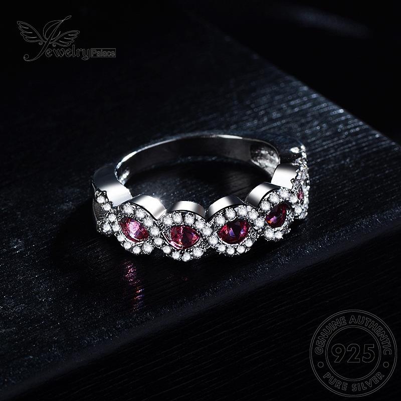 JEWELRYPALACE Aksesori Wanita Rope Ruby Nikah Kawin Creative Silver Twist Sterling Murni Asli korea Original 925 Perak Cincin Silver Perhiasan R1819