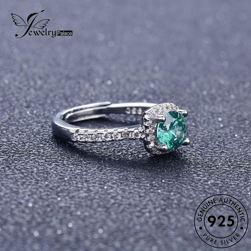 JEWELRYPALACE Kawin 925 Perak Wanita Square Personality Perhiasan Aksesori Asli Sterling Original Aquamarine korea Murni Nikah Cincin Silver Silver R1836