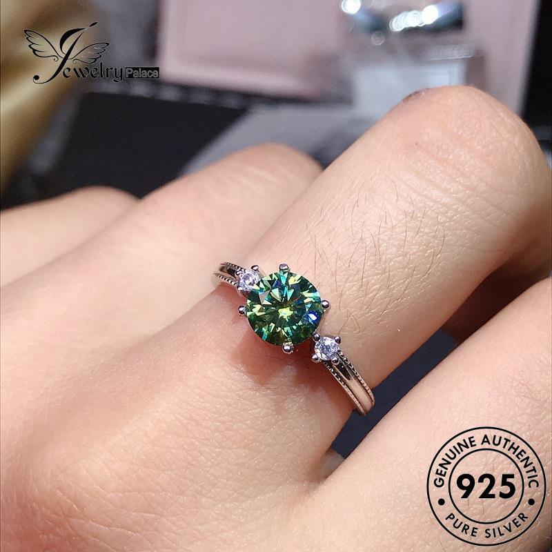 JEWELRYPALACE Hearts Sterling And Murni Asli Original Classic Arrows Silver Perhiasan Wanita Perak Silver Nikah Kawin Emerald Aksesori 925 korea Cincin R1896