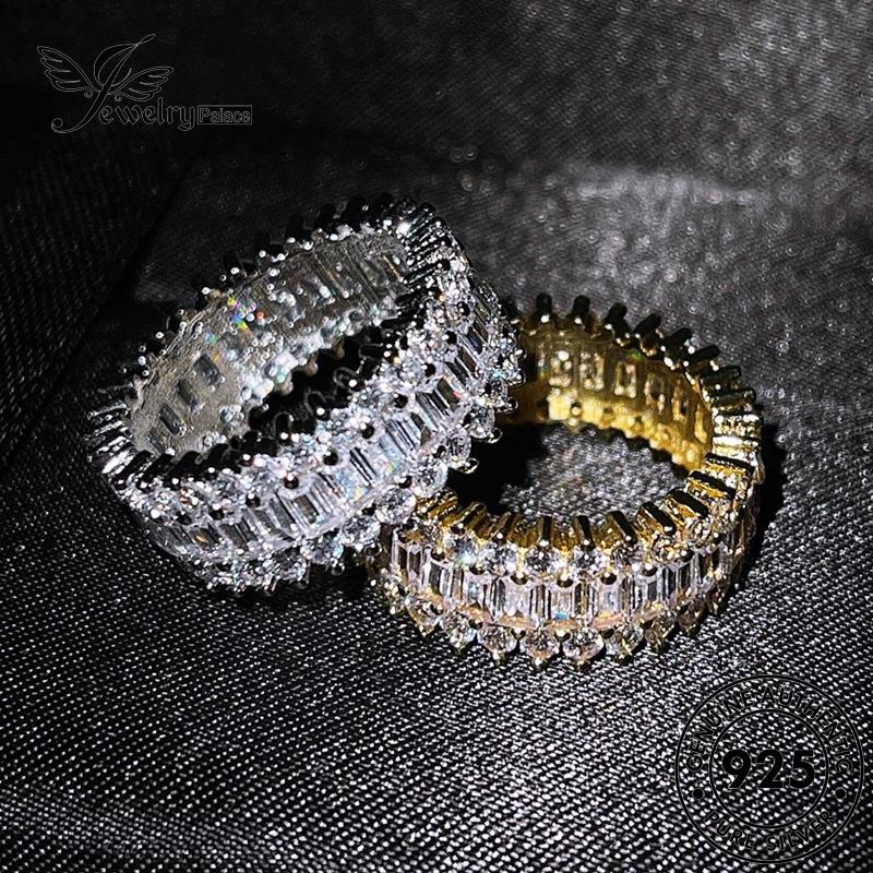 JEWELRYPALACE Asli Sterling Wanita Moissanite Murni 925 Perhiasan Nikah Diamond Silver Silver Original korea Aksesori Cincin Gold Perak Kawin Fashion R1899