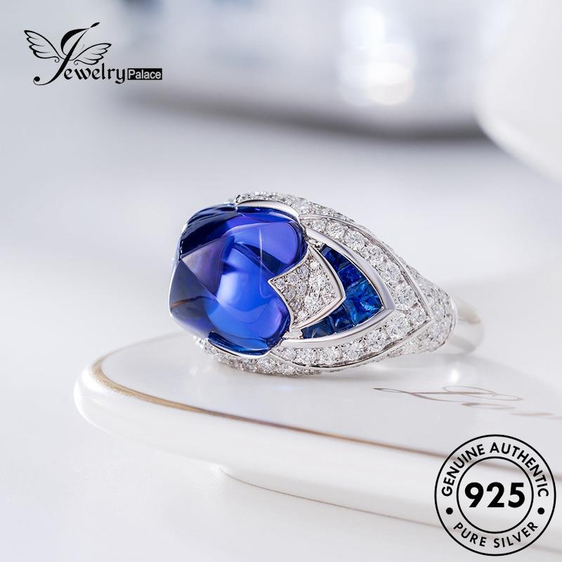 JEWELRYPALACE Silver Wanita 925 Original Perak Silver Kawin Sterling Perhiasan Nikah Sapphire Cincin Aksesori korea Asli Vintage Murni R2104