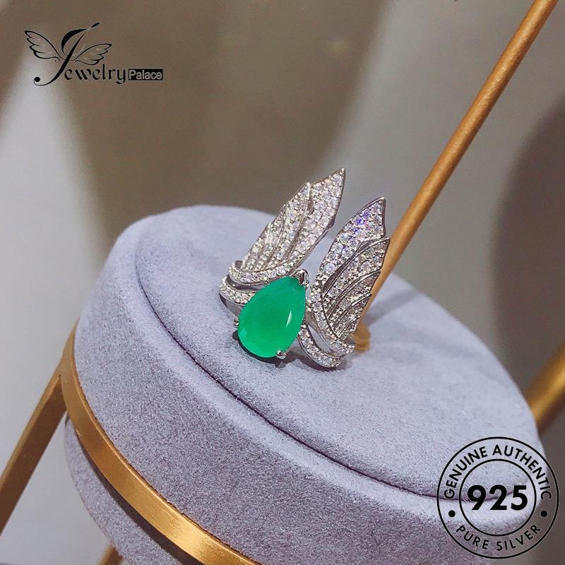 JEWELRYPALACE Emerald Sterling Aksesori 925 Silver Perak Nikah Asli Murni Wanita Vintage Cincin Wings korea Kawin Perhiasan Original Silver Angel R2119