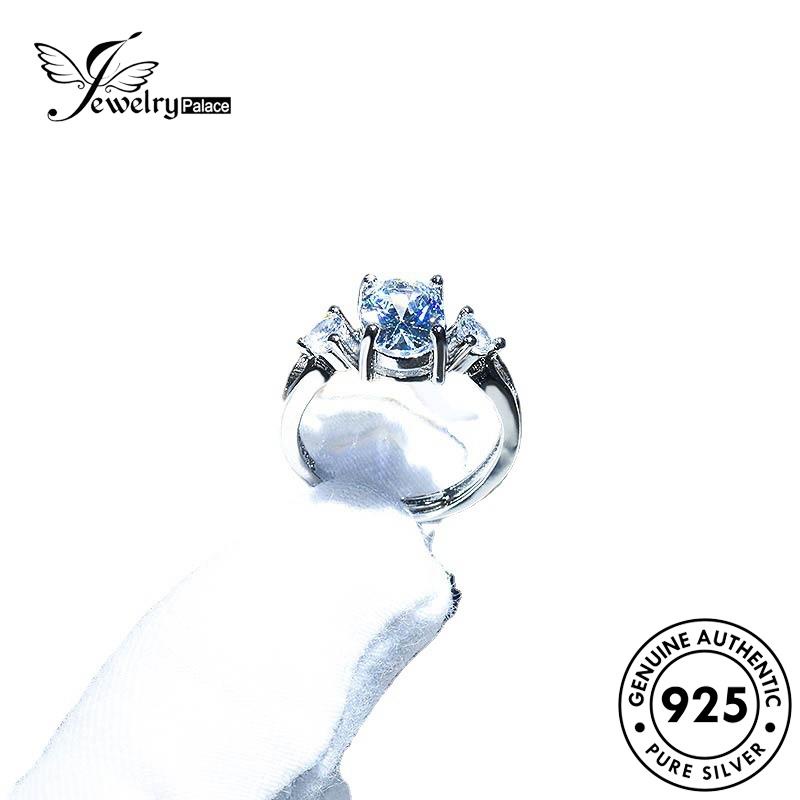 JEWELRYPALACE Cincin Silver Asli Murni Diamond Moissanite Perhiasan korea Original Perak Silver 925 Kawin Aksesori Wanita Sterling Nikah Simple R2084