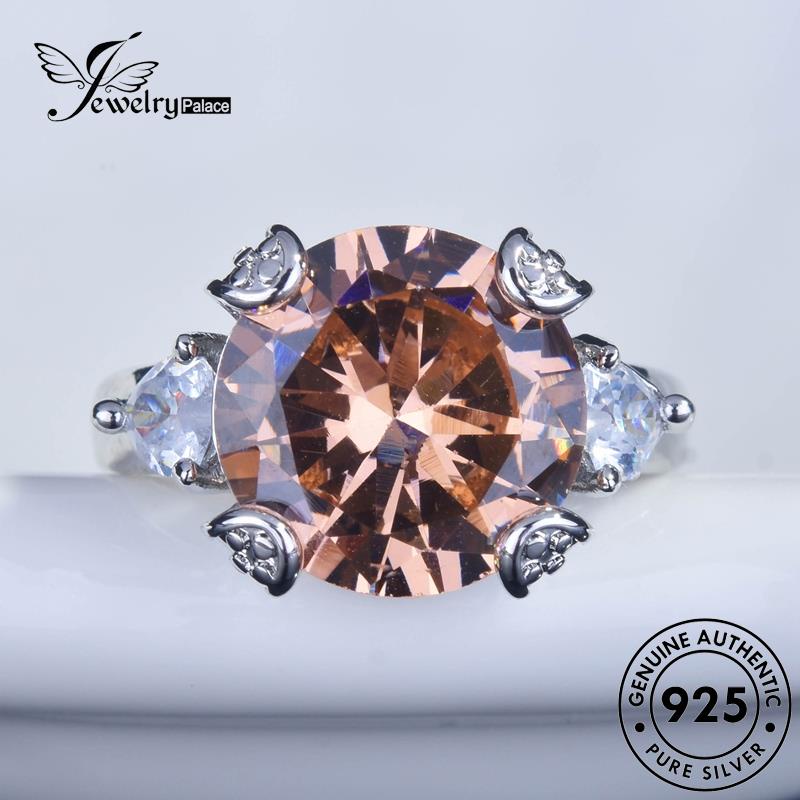 JEWELRYPALACE Sterling Perak Silver Cincin Asli Perhiasan Original Silver korea Vintage Aksesori Citrine Murni Wanita 925 Nikah Flower Kawin R2147