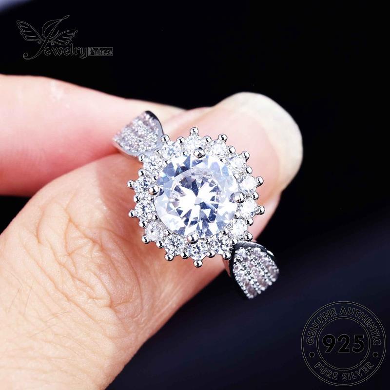 JEWELRYPALACE 925 Nikah Murni Full Kawin Perak Cincin Of Temperament Aksesori Moissanite Sterling Asli Wanita Diamond Stars Silver Silver Perhiasan korea Original R2236