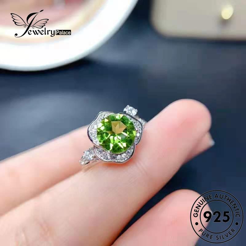 JEWELRYPALACE Asli Rose 925 korea Silver Perak Wanita Murni Cincin Nikah Temperament Kawin Silver Aksesori Sterling Original Emerald Perhiasan R2306