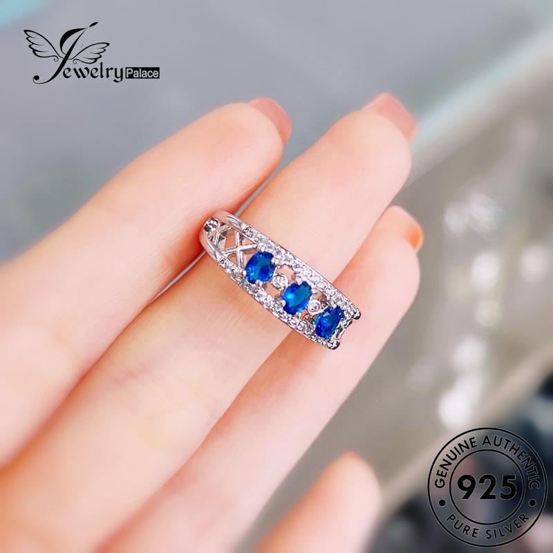 JEWELRYPALACE Aksesori Classic Sterling Murni Perak Sapphire korea Cincin 925 Asli Silver Kawin Nikah Wanita Solo Perhiasan Original Silver R2383