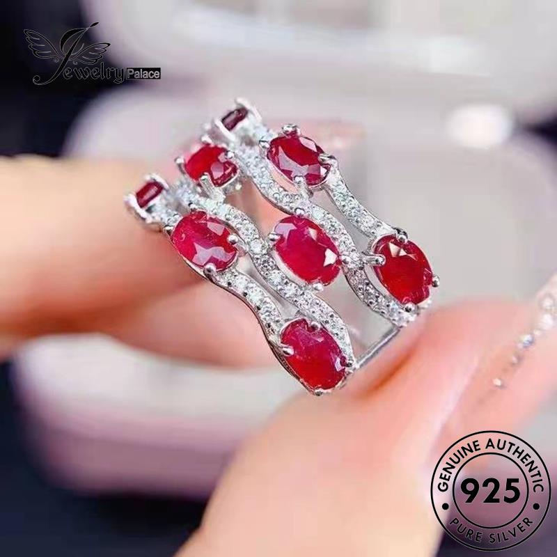 JEWELRYPALACE Winding korea Nikah Kawin Wanita Perhiasan Perak 925 Ruby Sterling Silver Murni Original Silver Multi-Layer Creative Cincin Asli Aksesori R2445