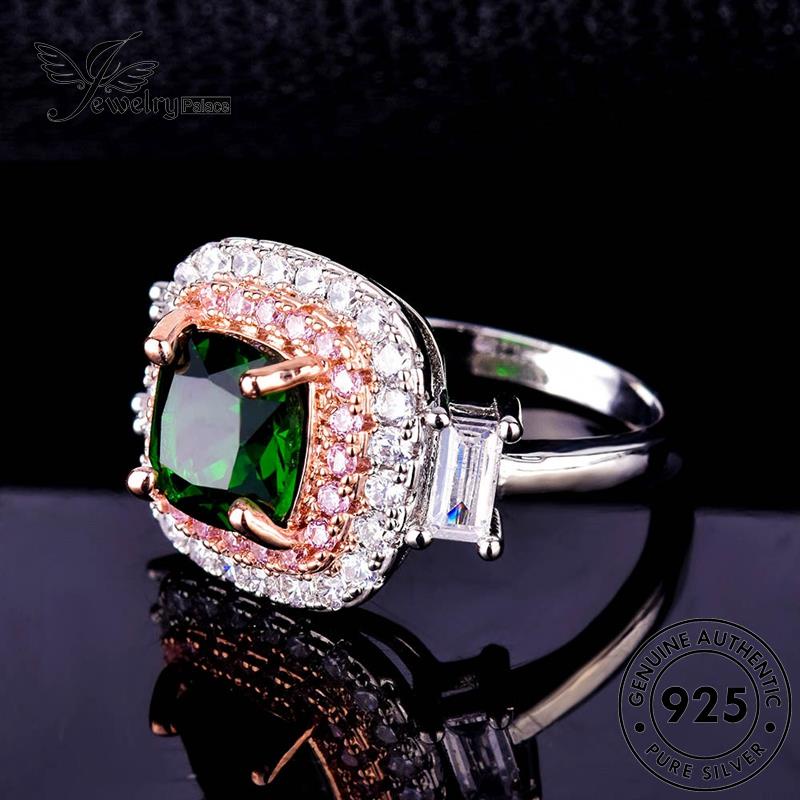 JEWELRYPALACE Retro Silver Nikah Original 925 Murni Cut Princess korea Aksesori Wanita Emerald Perhiasan Sterling Kawin Perak Silver Asli Cincin R2462