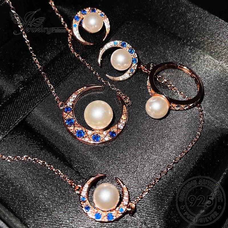 Jewelrypalace 925mutiara Set Wanita Kreatif Perak Asli Kalung Bulan S139