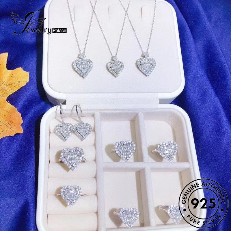 Jewelrypalace Kalung Berlian Perak925 Set Asli Fashion Wanita Moissanite S147