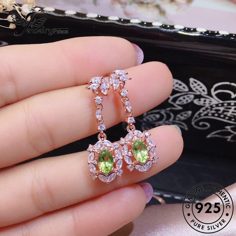 Jewelrypalace Asli Kreatif Motif Zamrud925 Wanita Perak Set Kalung S182