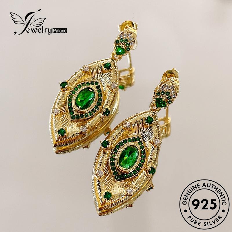 Jewelrypalace Kalung Fashion Perak925 Emerald Wanita Asli Setan Mata S272