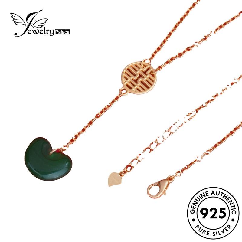 Tempat Perhiasan925 Set Perak Wanita Emerald Asli Kalung Simple S309